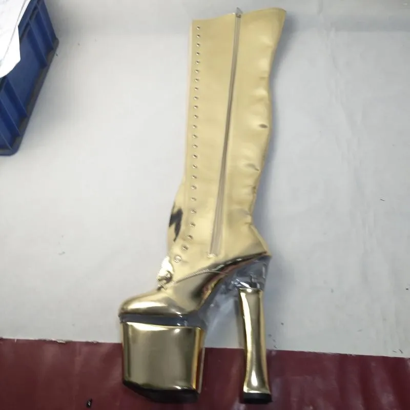 Dance Buty damskie kolano 18 cm kwadrat z seksownym modelem scenicznym występem można dostosować różnorodne kolory