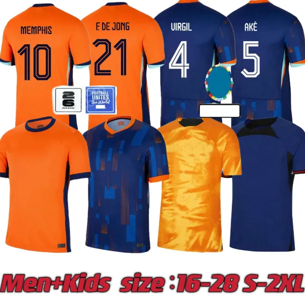 2024 2025 Nederland Voetbalshirts REIJNDERS AKE MEMPHIS KOOPMEINERS F. DE JONG WEGHORST DE LIGT XAVI GAKPO FRIMPONG MALEN Nationaal team voetbal heren kindershirt