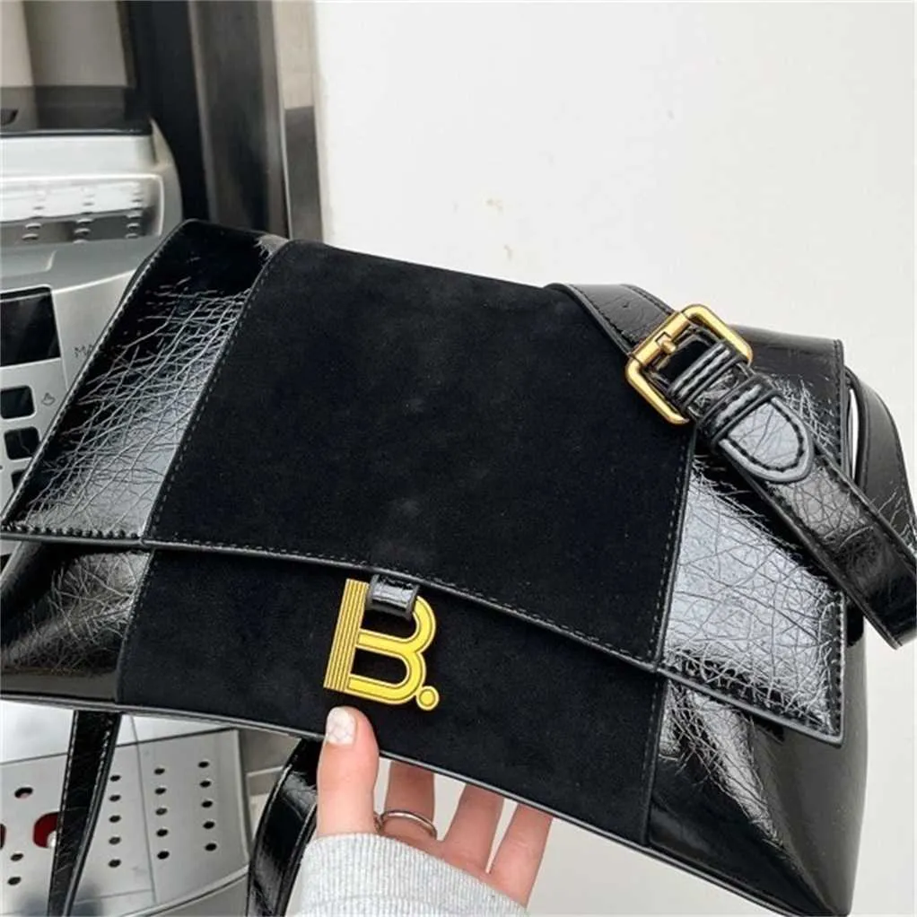 30% OFF Designer bag 2024 Handbags B-line Light Luxury Womens Fashion Sheepskin Pattern Spliced Underarm Suede Single Shoulder Crossbody