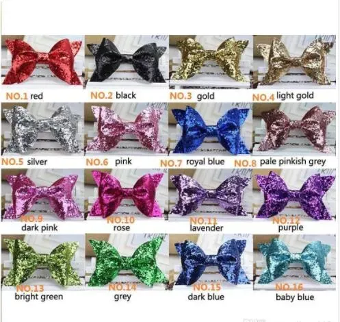 NEW Infant Baby Girls Big Glitter Shiny Sequin Bow Headbands Knot Toddler Spring Stretchy Hairwrap Children&#039;s Princess Hair Accessories