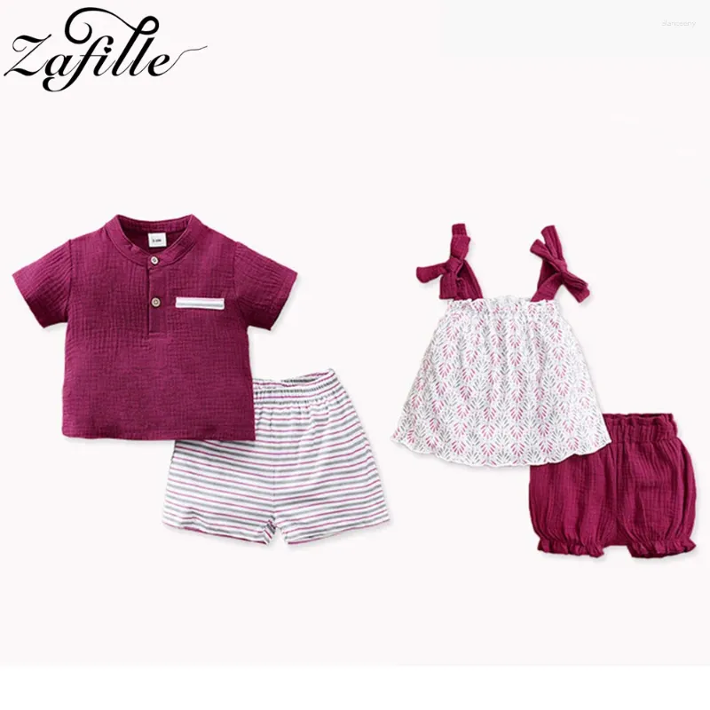 Clothing Sets ZAFILLE Sibling Outfits Summer Brother And Sister Matching Clothes Set Casual Kids Boys Girls Korean Style Baby Suits