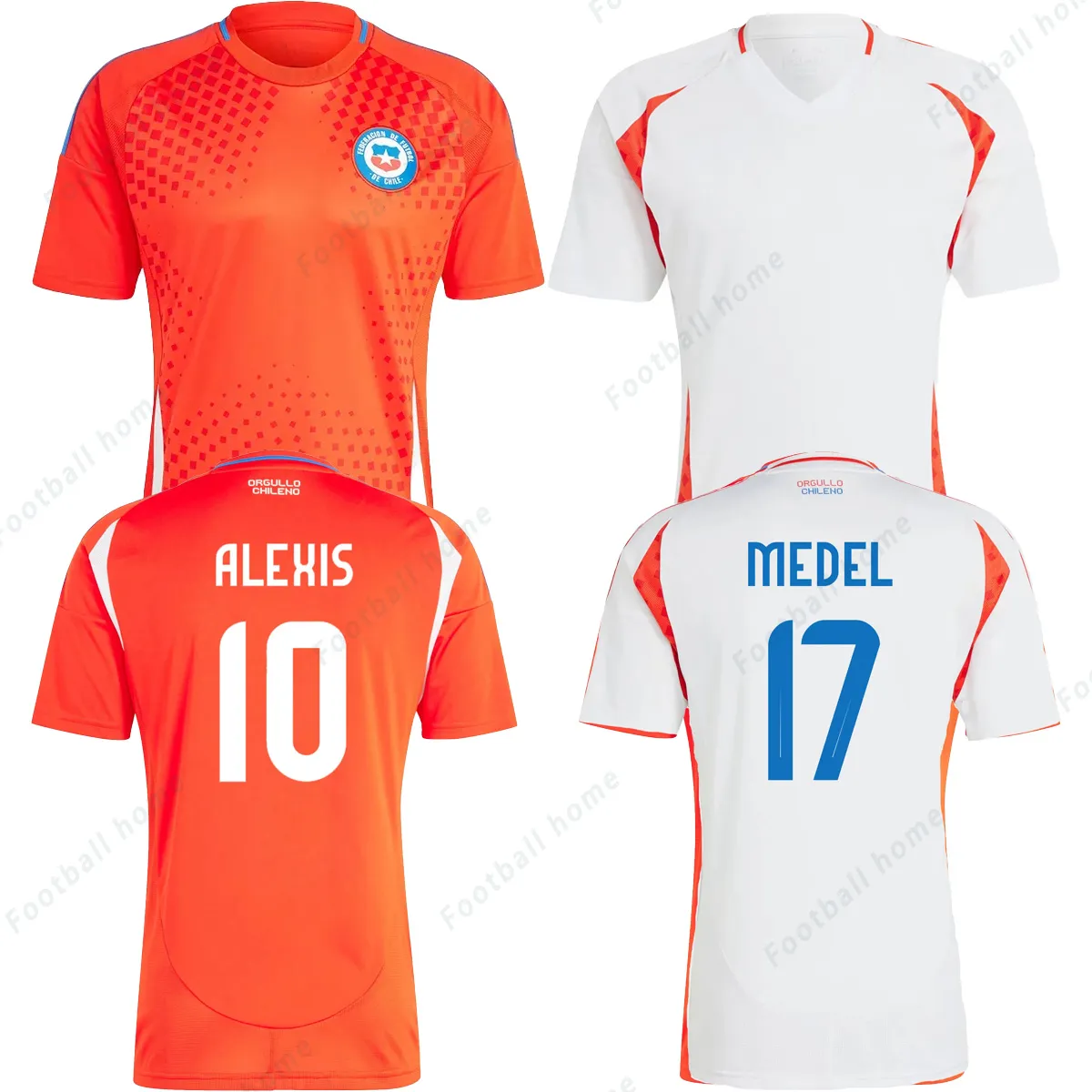 Chile 24/25 Football Jersey ALEXIS VIDAL KIDS KIT 2024 National Team Football Shirt Home Red Away White Full Men's Shirt 2024 America's Cup Zamorano Isla CH. Arangiz