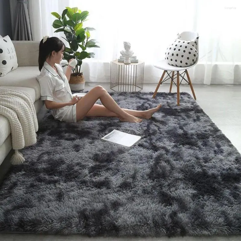 Carpets Tie Dye Rapis moderne zone Soft Tie-dye avec long support en peluche sans glissement pour chambre de chambre