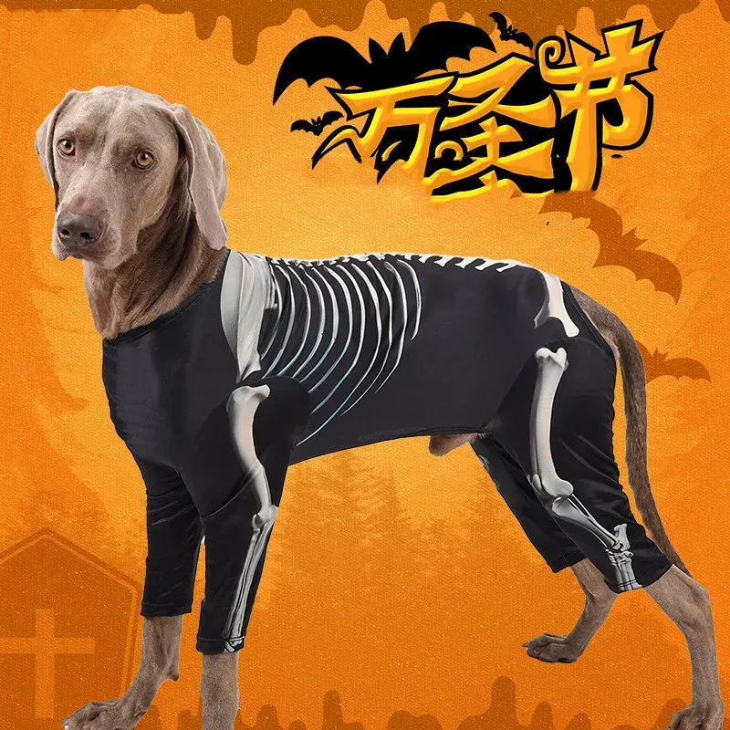 Rompers Pet Dog Clothes Halloween Costume Skull Dog förvandlas till bekväm lek Cool Big Dog Costume