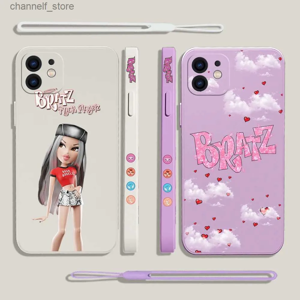 Handyhüllen Niedliche Cartoon-Bratzs-Puppe-Telefonhülle für iPhone 15 14 13 12 11 Pro Max X XR XSMAX SE 8 6S Plus Weiche flüssige SilikonhülleY240325