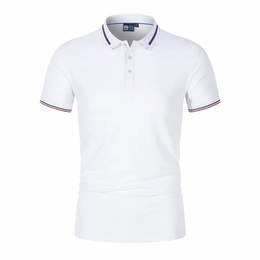 Zomer nieuwe heren lucht hart korte mouw poloshirt ademend busin fi T-shirt heren polo kleding K5IO #