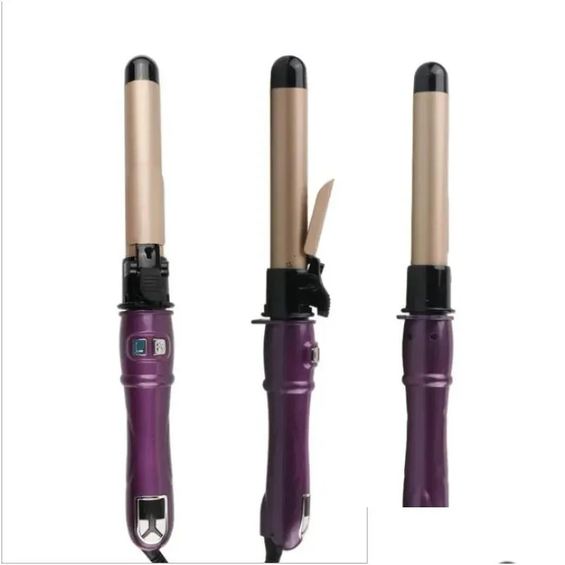 Curling Irons 2832 mm Ceramiczne lufie lufy włosy Matic Rotacyjne żelazo dla różdżki urządzenia do stylistyki 231023 Produkty dostarczania DH52R