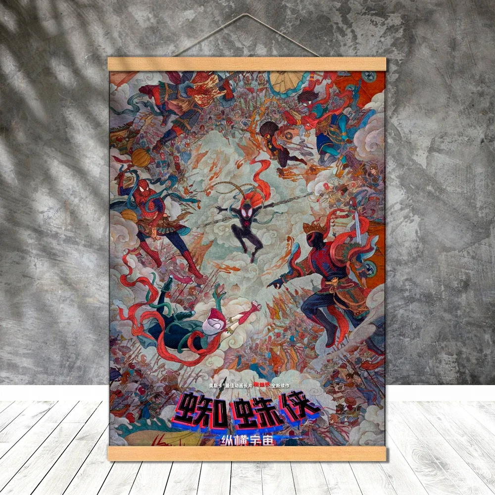 Calligraphy Spider Across The SpiderVerse Chinese poster Canvas Painting Arcane Poster Animation Tapestry Design Creativity