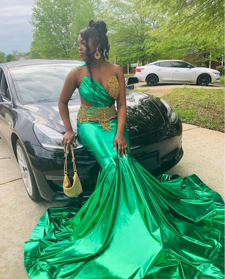 green emerald velvet dress A Line V Neck Floor Length Backless Emerald Green Satin Long Prom Dres –  abcprom main image 1