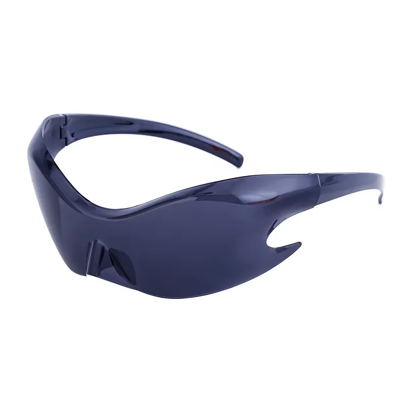 Sports windproof colorful sunglasses for men, futuristic technology style one-piece sunglasses for women