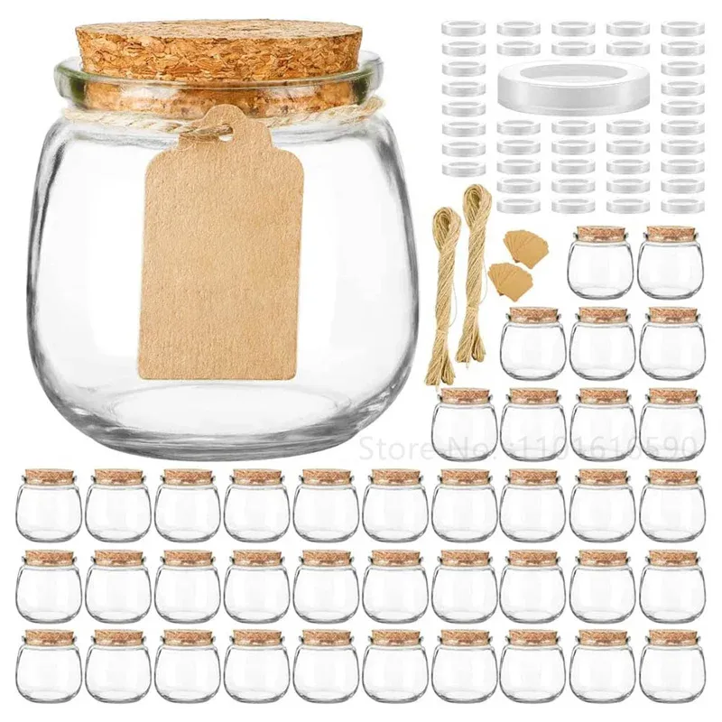 Jars 3/6/12PCS 200ml Empty Candle Jars for Making 7oz Small Glass with Cork Lids Honey PE Lids Wedding Favor DIY Gift Baby Shower