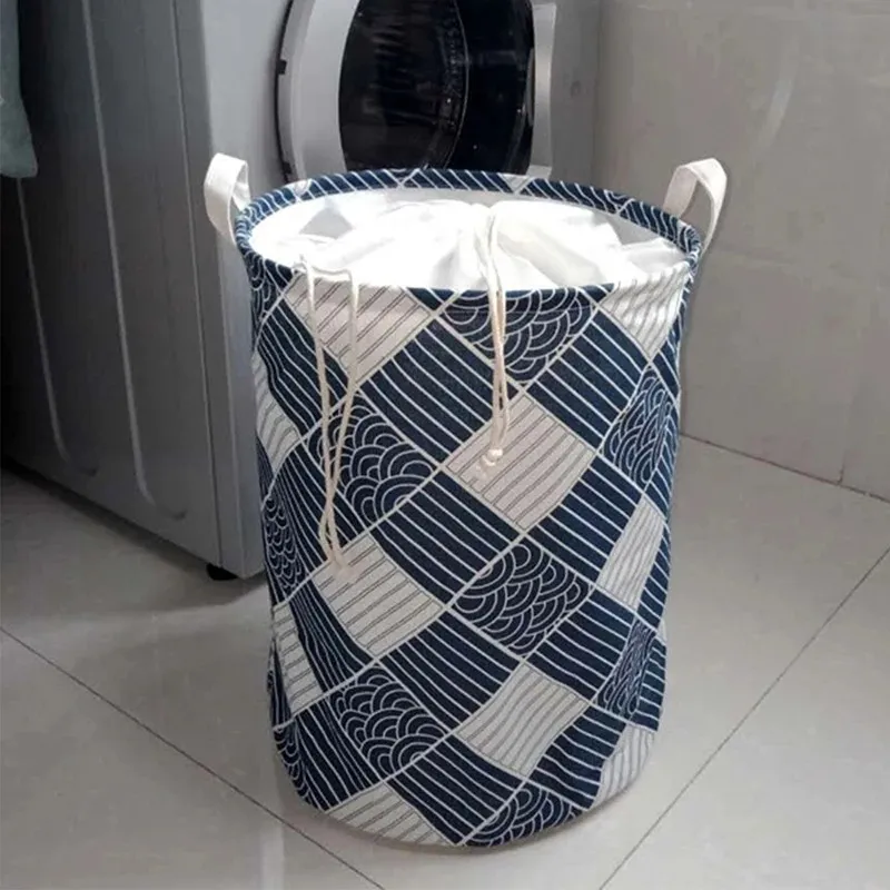 2024 Folding Drawstring Laundry Basket Dirty Clothes Toys Storage Bucket Wardrobe Clothing Organizer Large Capacity Laundry Hamper