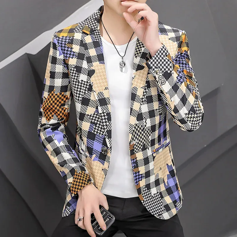 Korean plaid blazer best sale