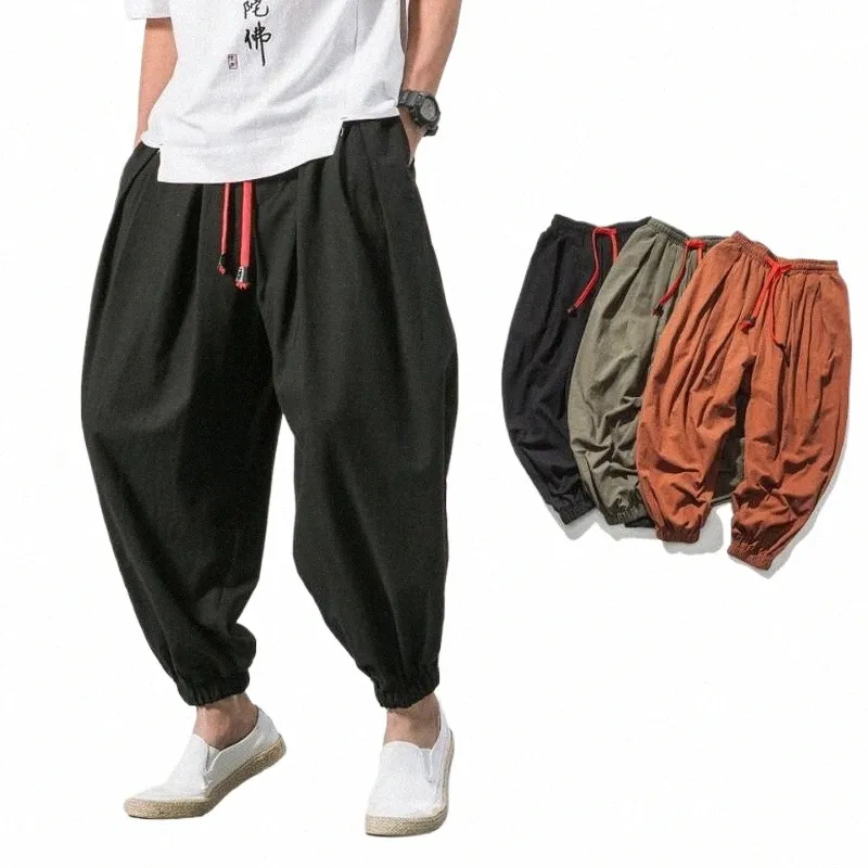 men Harem Pants Youth Streetwear Casual Joggers Mens Casual Pants Cott Linen Sweatpants Ankle-Length Men Trousers More Styles f6Zd#