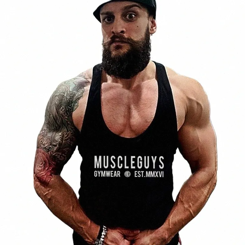 MachineFitness Brand Gyms Clothing Sportswear Singlet Canotte Bodybuilding Tank Top Men FitnアンダーシャツマッスルスリーベルY6QT＃