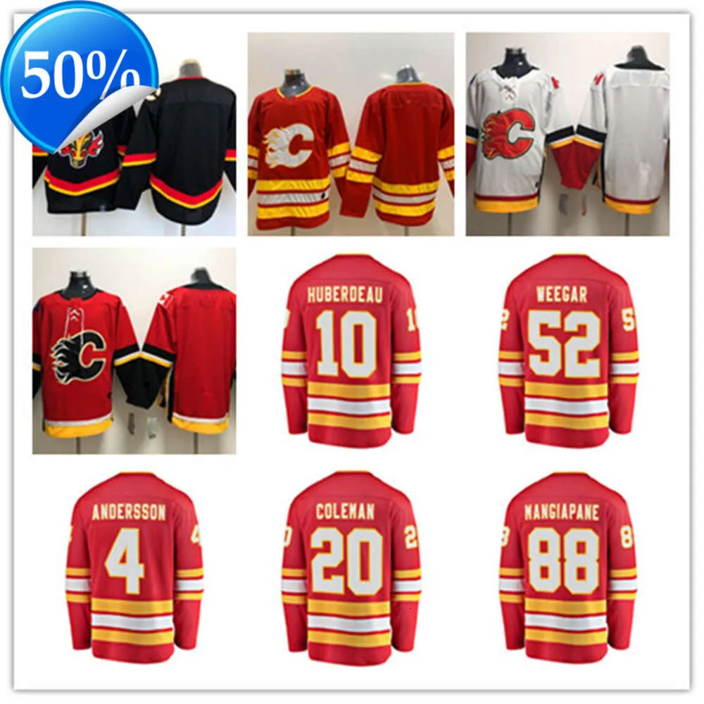 Calgary Custom Flames Hockey Trikots 83 Nikita Okhotiuk 21 Kevin Rooney 17 Yegor Sharangovich Dan Vladar Mackenzie Weegar Dustin Wolf Connor Zary Daniil Miromanov