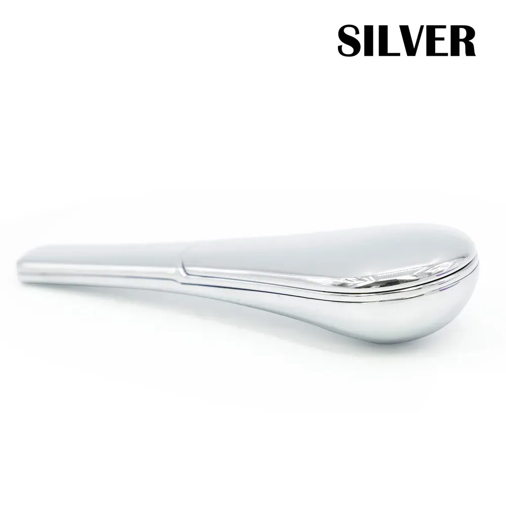 Metal Smoking Pipes Large Volume Portable Tobacco Pipe Hand Herb Spoon Pipa with Gift Box