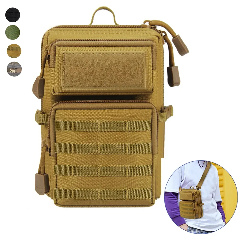 Bags Tactical Molle Shoulder Bag Backpack Outdoor Phone EDC Pouch Utility Accessory Bag Hunting Hiking Daypack