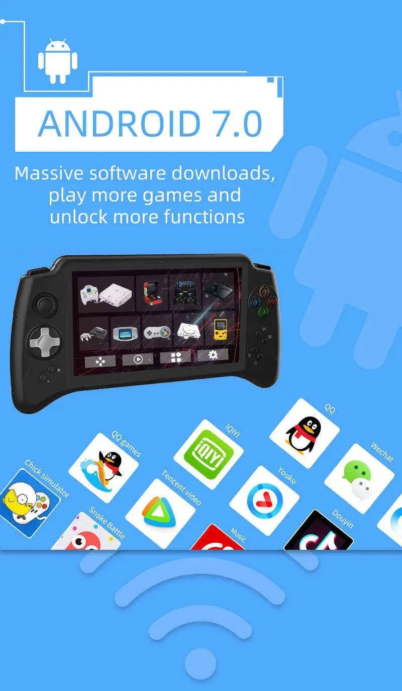 Powkiddy new product x17 Android handheld 7-inch large-screen handheld PSP game console DC/ONS/NGPMD arcade H220426