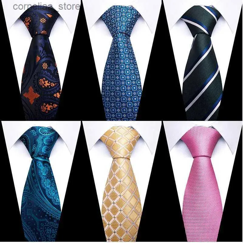Krawaty na szyję krawat dla mężczyzn dla mężczyzn w górnej klasie 7,5 cm krawat szyi formalny odzież nadrukowana Hombre jasnoniebieski Dzień Pamięci Y240325