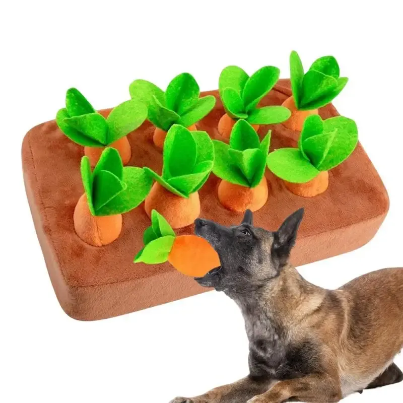 Giocattoli per cani Carota Peluche Interattivi per cani Giocattoli di peluche Puzzle 2 in 1 Antiscivolo Nosework Giochi di mangimi per masticatori aggressivi Pet