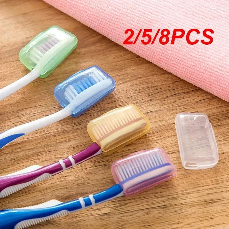 Ensemble d'accessoires de bain, Lot de 2/5/8 pièces, boîte à brosse à dents, étui à brosses pour voyage, randonnée, Camping, couvre-tête Portable, salle de bain à domicile