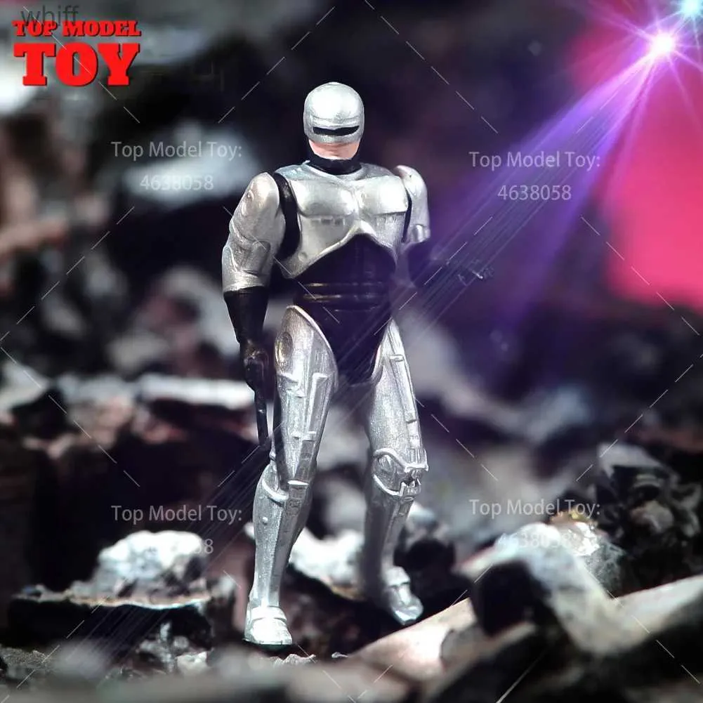 Figuras de brinquedo de ação pintadas minorias 1/64 1/43 1/87 RoboCop Máscara Masculina Cena Figura Bonecas Modelo sem pintura para carros Veículos ToyC24325