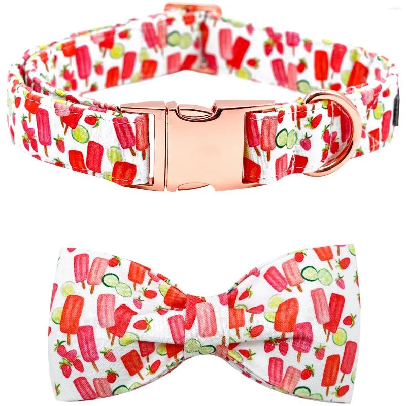 Obroże dla psów elegancka mała ogonowa kołnierz z łukiem popsicle print dziewczyna lub chłopiec bowtie uroczy prezent na zwierzaka