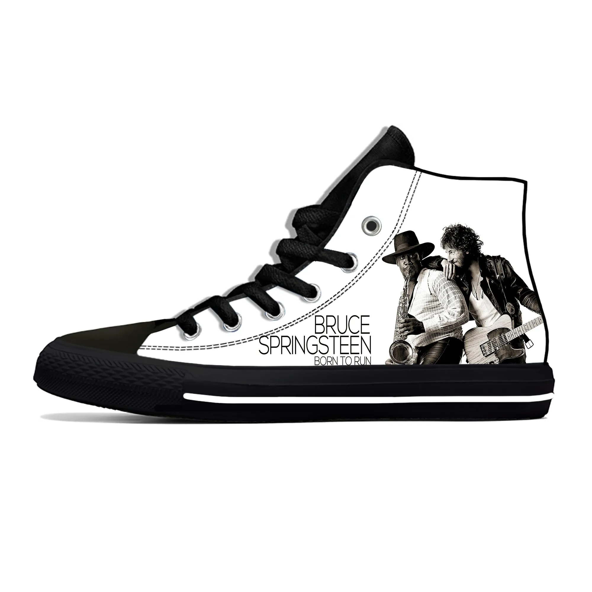 Chaussures nées pour courir les baskets hautes Bruce Springsteen Mens Womens adolescents Chaussures décontractées toile fonctionnant 3d chaussures imprimées chaussures légères