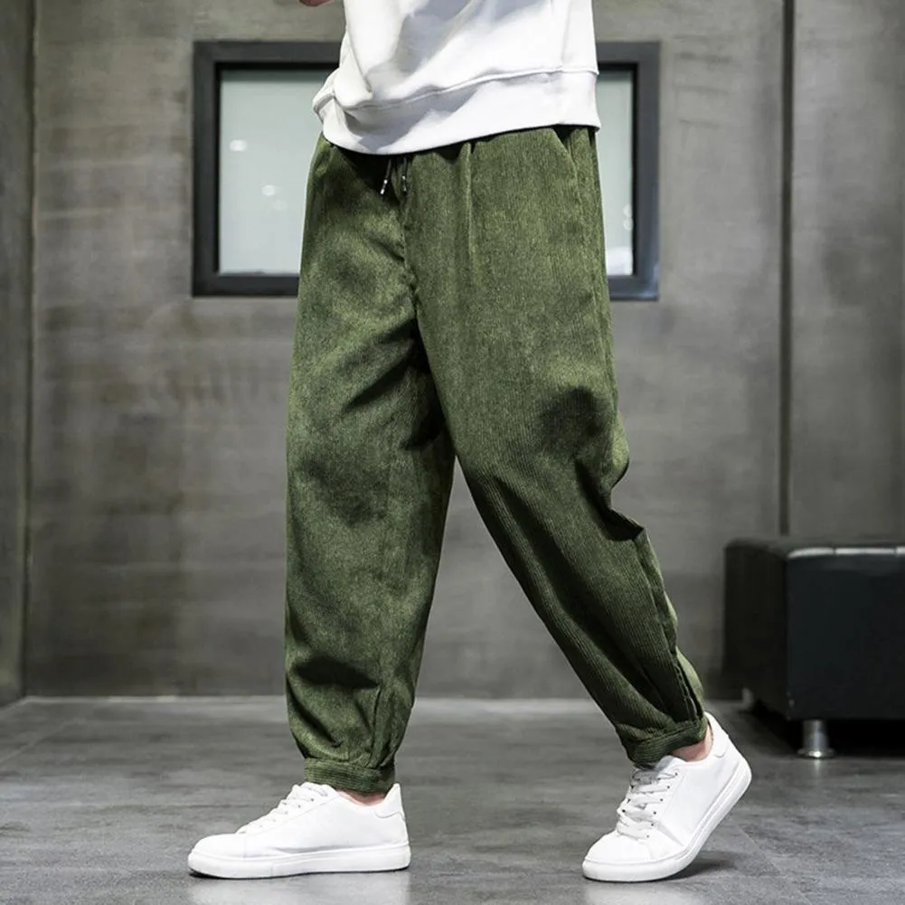 Mens Corduroy Wide Leg Pants - Vintage Oversized Style