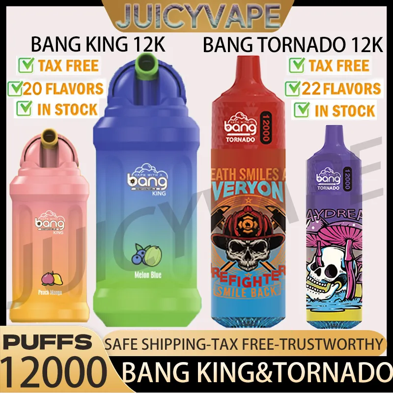 Bang King 12000 Et Bang Tornado 12000 Puffs Vapes Vape Vape 12K Puff Verce  Eg Cigarettes 650 MAH Batterie Rechargeable 22 Saveurs Puff 7k 9k 12K 15K  18K 20K 25K | Vido DHgate