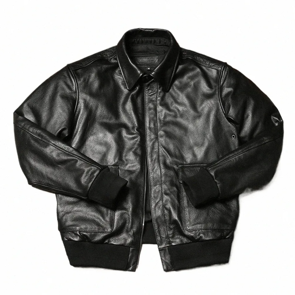 American Vintage A2 Aviator Jacket Slim Short Zipper Closure