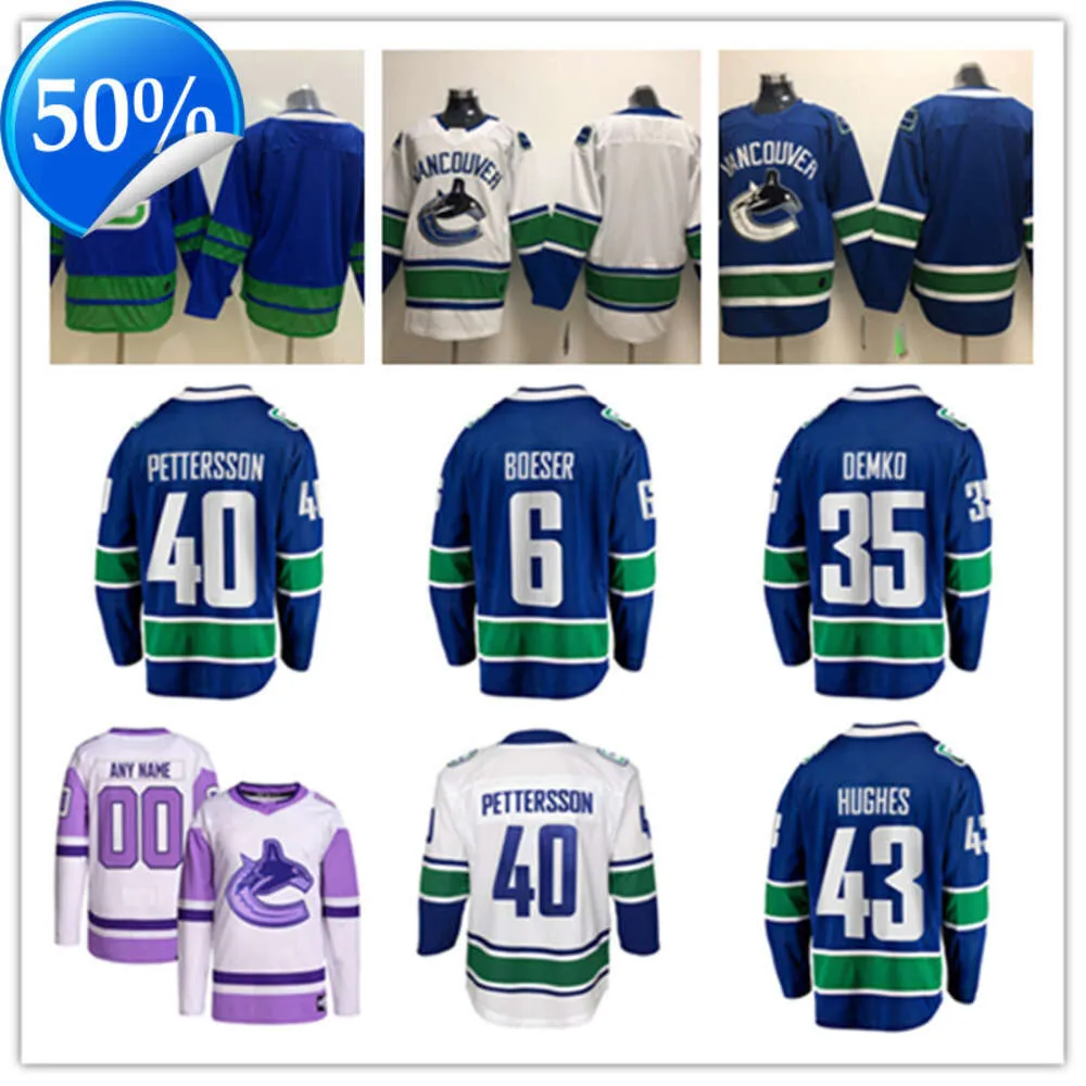 Vancouver Custom Canucks Hockey Jerseys 88 Nils Aman 53 Teddy Blueger 6 Boeser Brock 82 Ian Cole 35 Thatcher Demko 51 Mark Friedman 8 Conor Garland 17 Filip Hronek