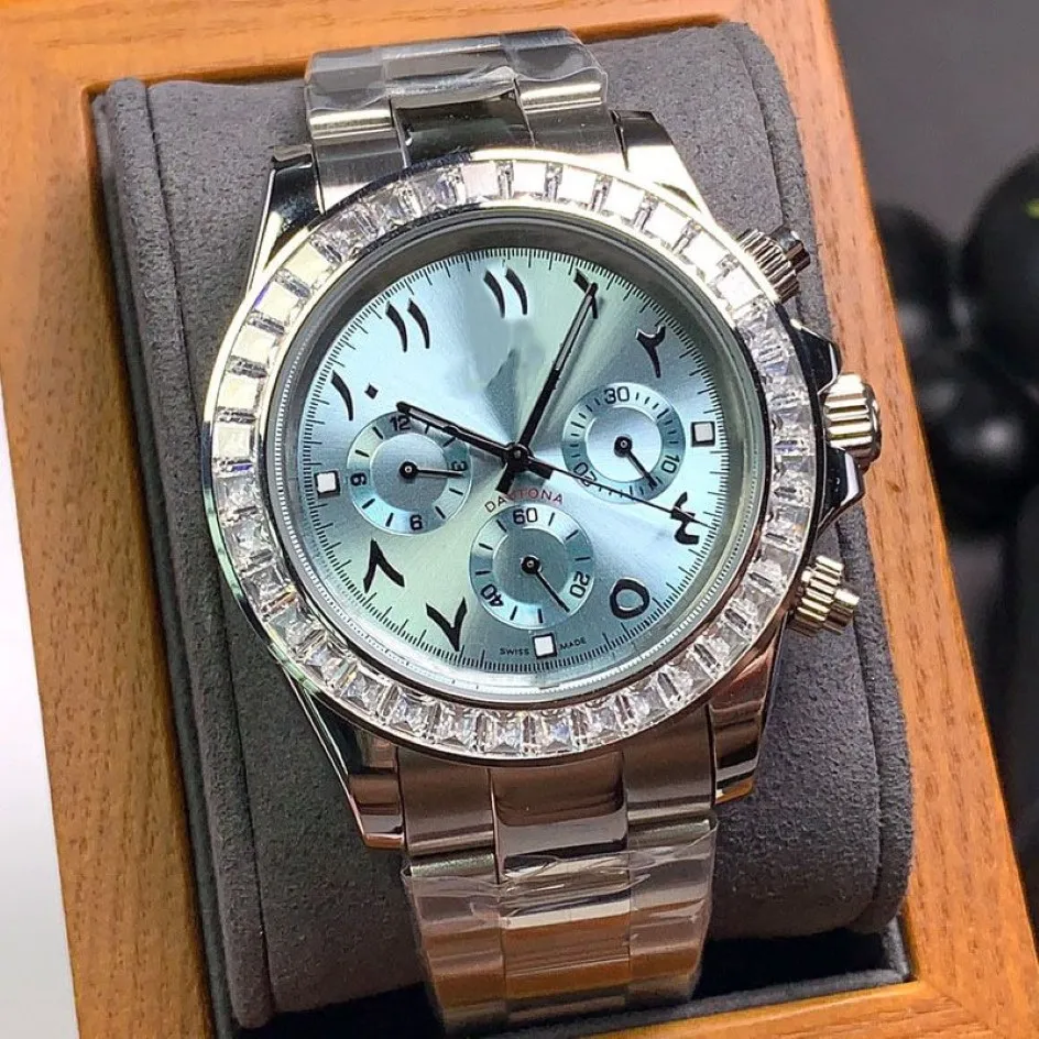 Męskie w pełni automatyczny zegarek mechaniczny arabski pasek cyfrowy pasek ze stali nierdzewnej i skórzane szafirowe lustro wodoodporne