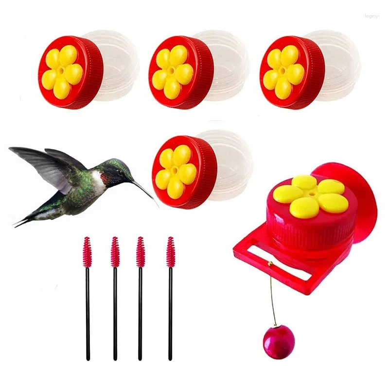 Autres fournitures d'oiseaux Fleurs Forme Poignée Hummingbird Feeder Buveur Plastique Graine et eau Fenêtre extérieure Ventouse