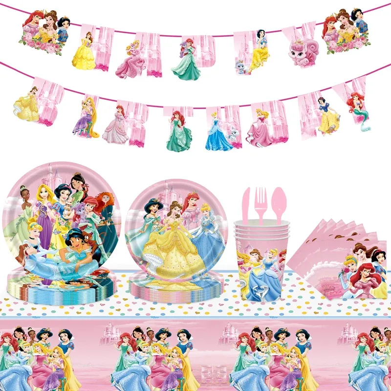 Kalligraphie Neue Prinzessin Baby Shower Party Kuchen Dekoration Geburtstag Party Decor Mädchen Party Tasse Platte Einweg Geschirr Liefert