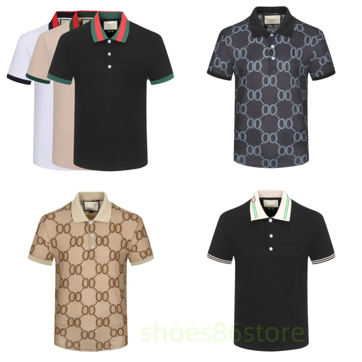 Męska koszulka 2024 Włochy Polot Shirt Modna Polo koszulki Krótkie rękawy Casual Cotton T-shirts Wysoka jakość Casuualetter Down Tops Designer Polo dla mężczyzn