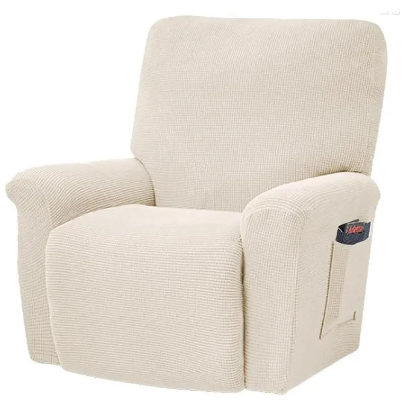 Cadeira cobre poltrona capa durável poliéster massagem slipcovers antiderrapante bolso lateral jacquard para sala de estar