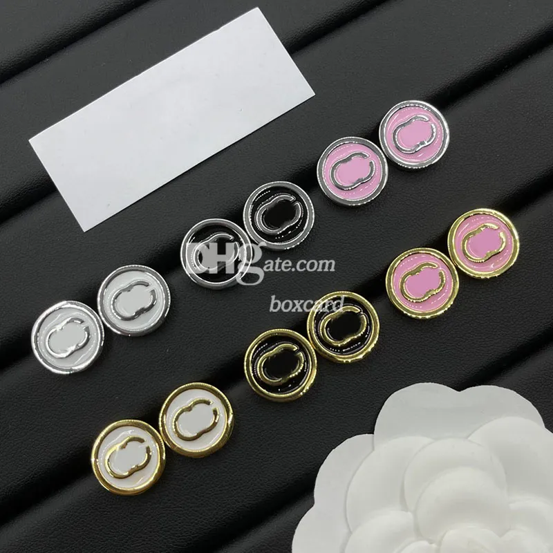 Circle Metal Earrings G Letter Stamps Earrings Ear Studs Stylish Simple Chic Earrings With Box Birthday Christmas Gift