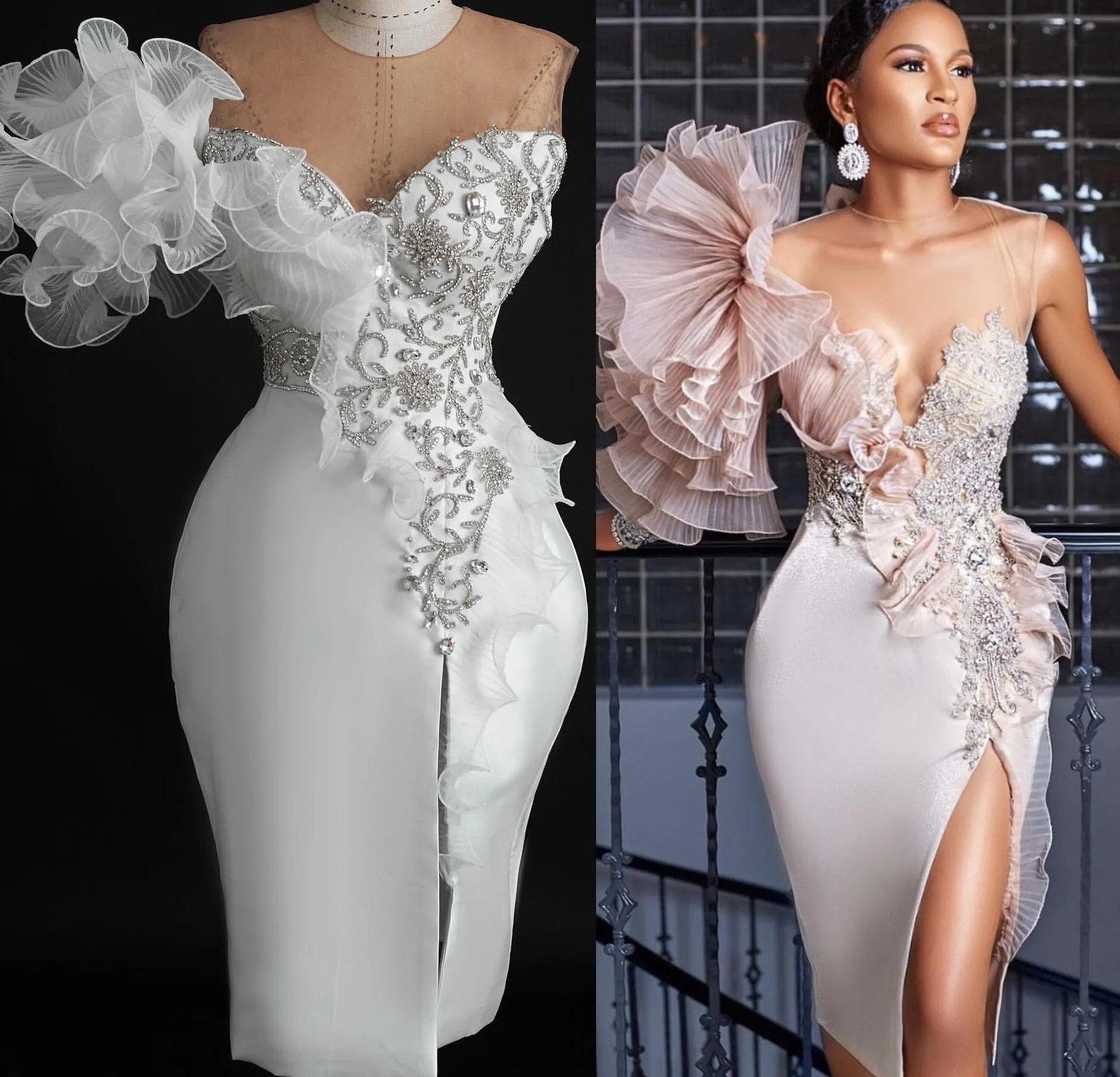 2024 Aso Ebi Floral Sweath Prom Promply платье кружево кристаллы атласная вечерняя вечеринка второй прием 50 -летний день рождения платья с обручальными платьями