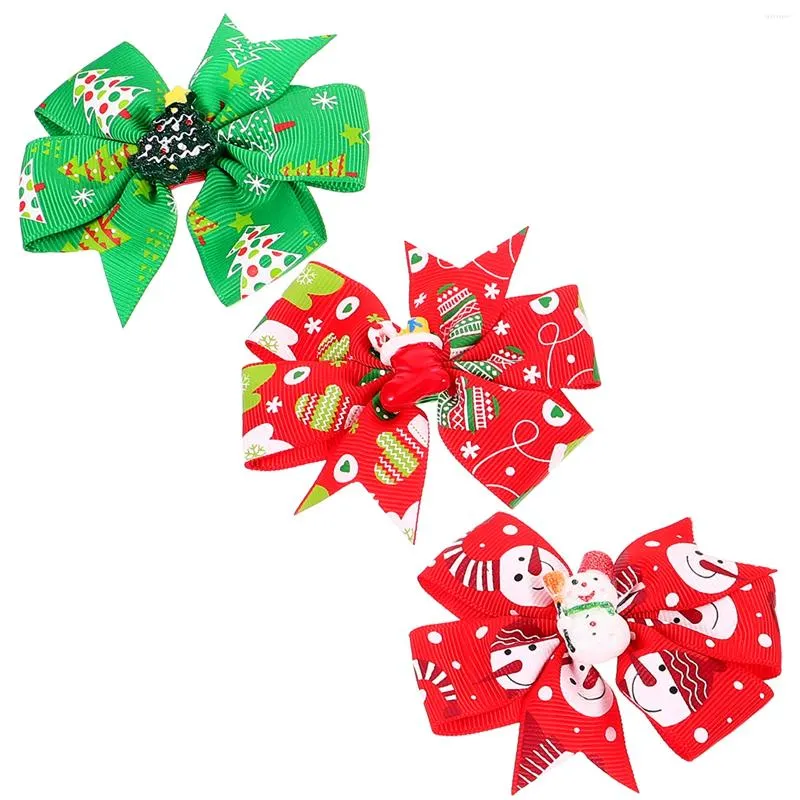 Vêtements de chien 3 pcs de Noël arcs épingle à cheveux chiot