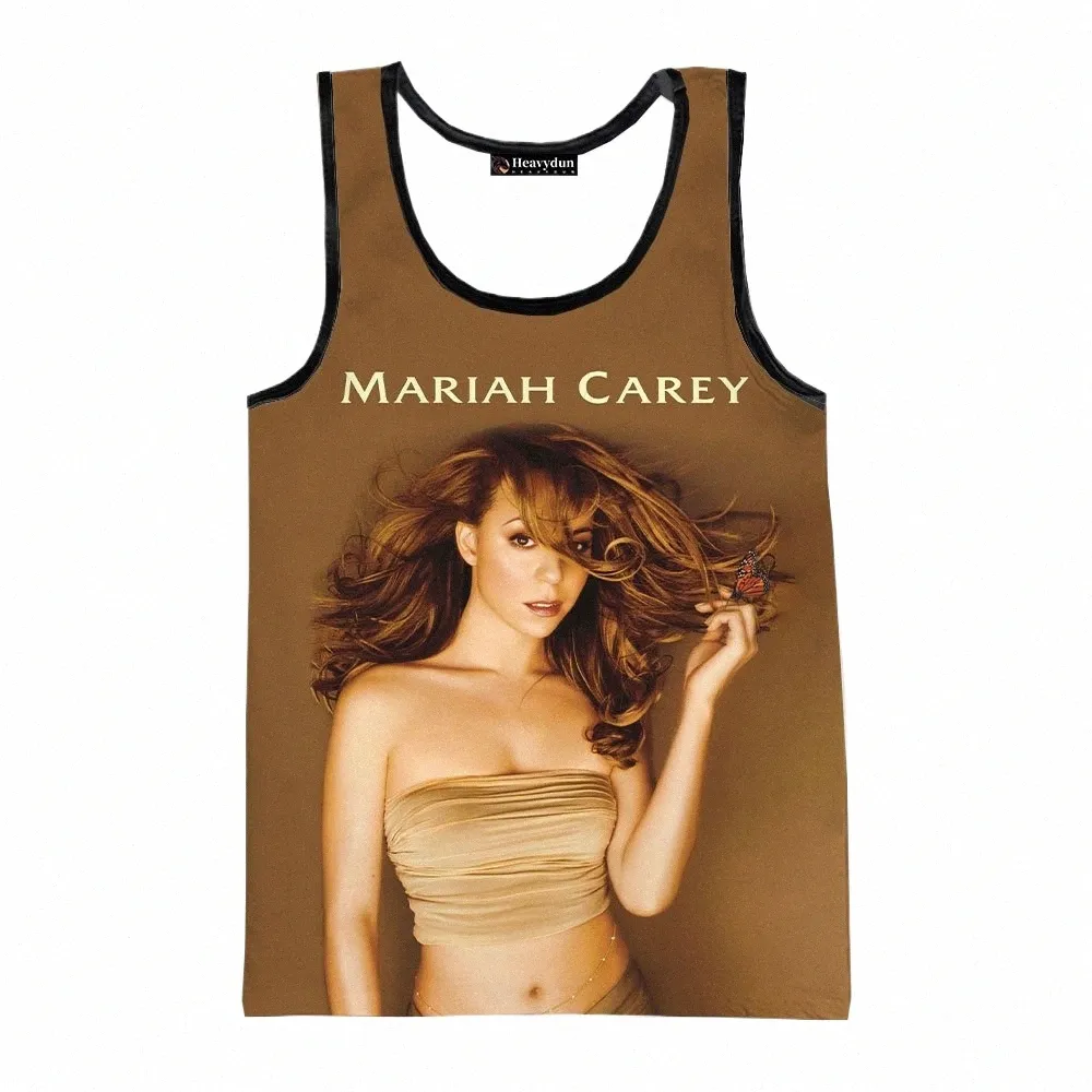 mariah Carey 3D Printed Tank Tops Men Women Summer Fi Casual Sleevel Shirts Hip Hop Streetwear Oversized Tops Tees i3Pz#