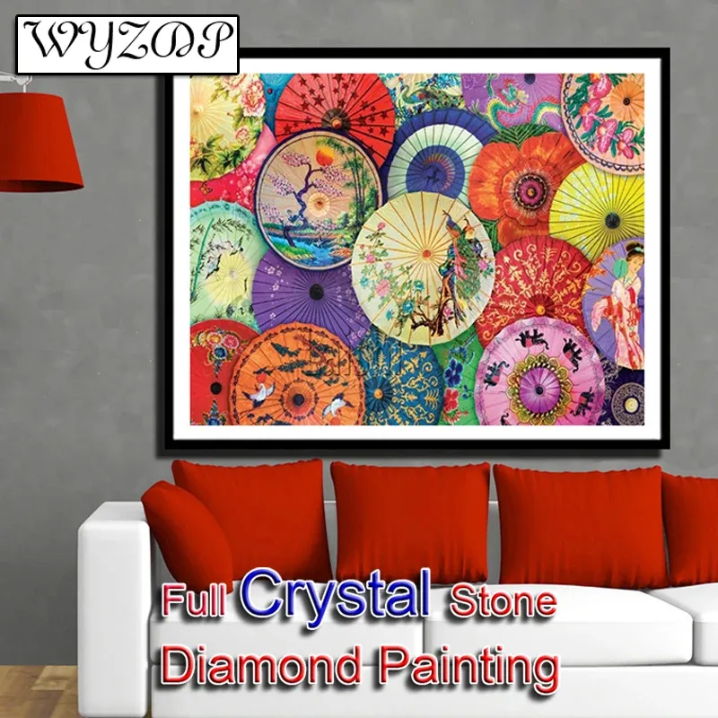 Stitch 5D DIY Cristal Diamant Peinture Huile Papier Parapluie Plein Carré Mosaïque Point De Croix Kit Cristal Diamant Art Décor À La Maison 20230909