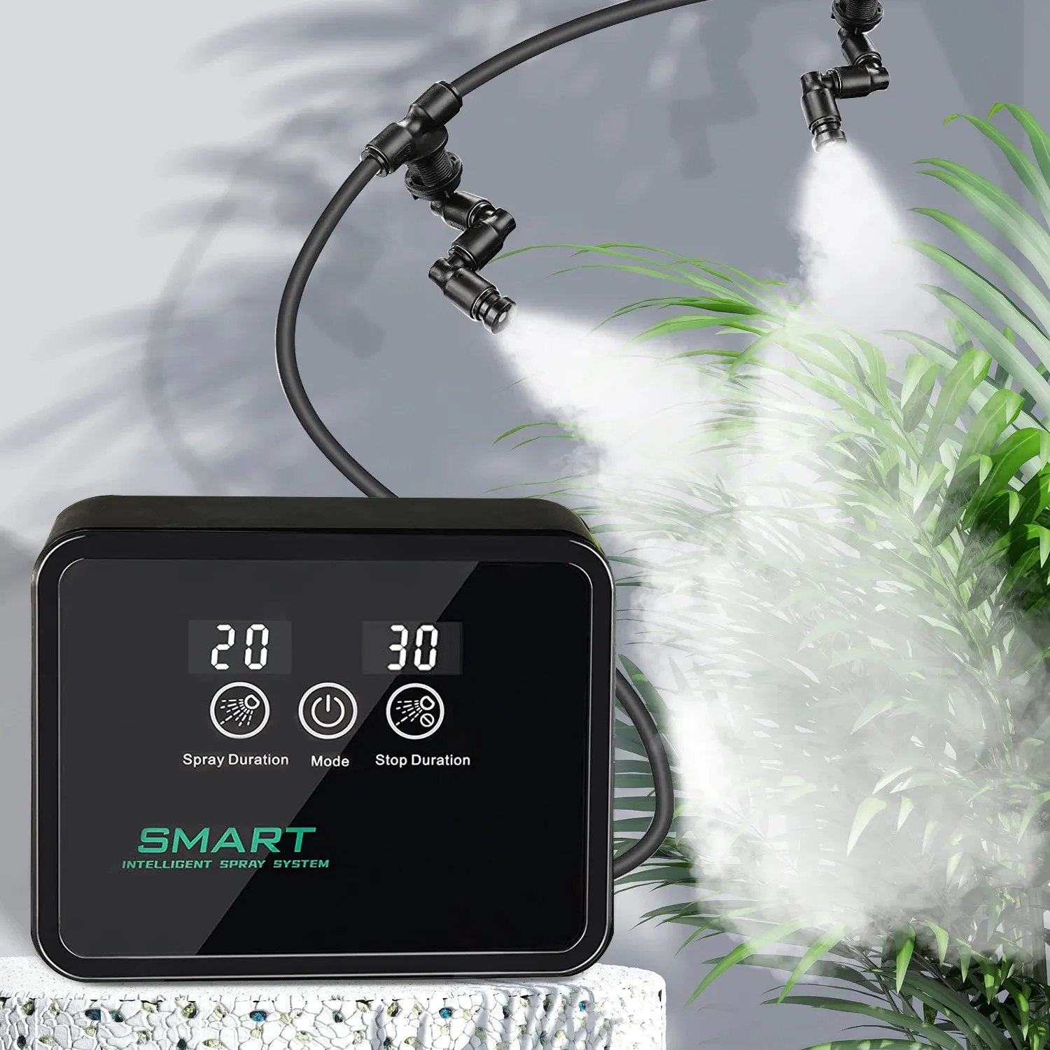 Humidificateurs pour reptiles, système de brumisation intelligent avec minuterie et buses de brumisation réglables à 360 °, kit de pulvérisation pour plantes de forêt tropicale amphibiennes 240322