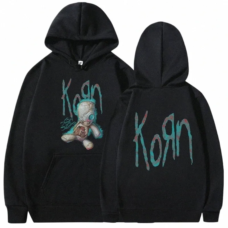 Korn Issues Rock Band Music Album Hoodie Masculino Vintage Metal Gótico Oversized Hoodie Streetwear Hip Hop Punk Moletom com Capuz y6BU #