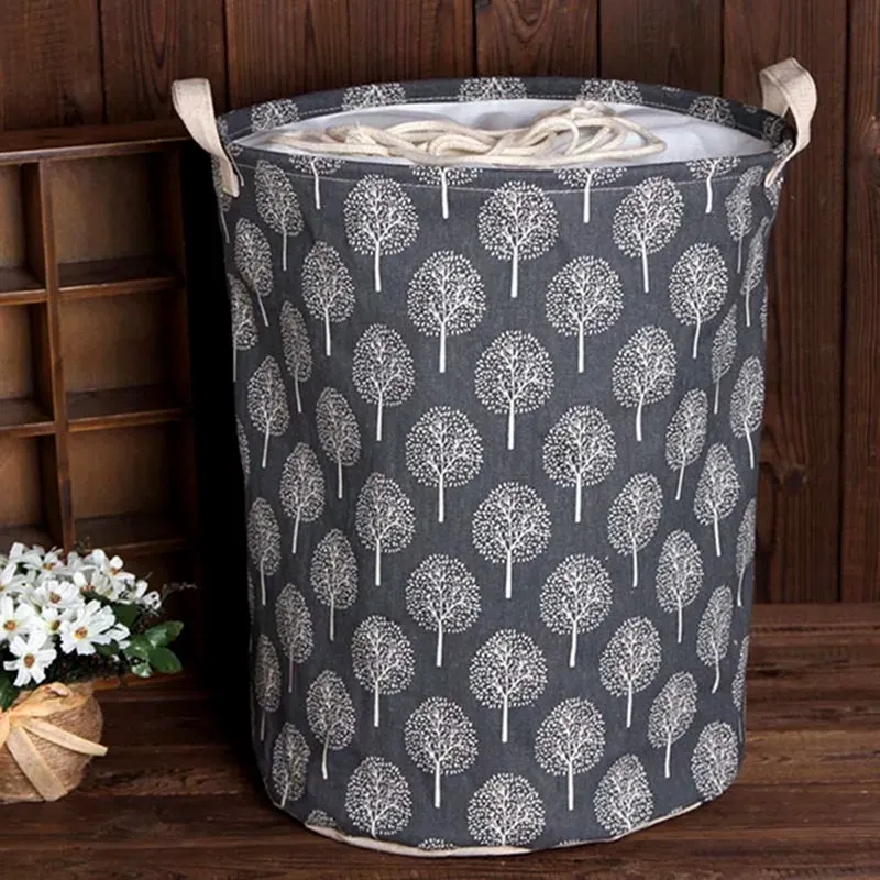 35cmx45cm Folding Drawstring Port Dirty Clothes Laundry Basket for Toy Clothing Storage Bucket Laundry Organizer