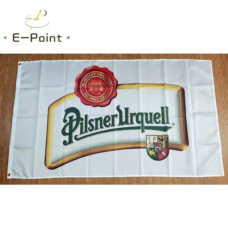 Аксессуары Pilsner Urquell пивной флаг размером 3 фута * 5 футов (90 * 150 см) Рождественские украшения для дома Флаг Баннер Крытый уличный декор BER39