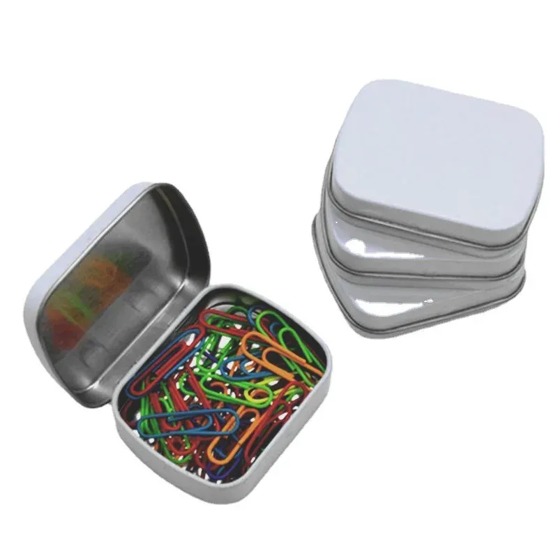 Frascos mini caixa de lata de metal portátil multifuncional retangular flip armazenamento caixa de ferro estilo minimalista doces chá selado subpacote caixa