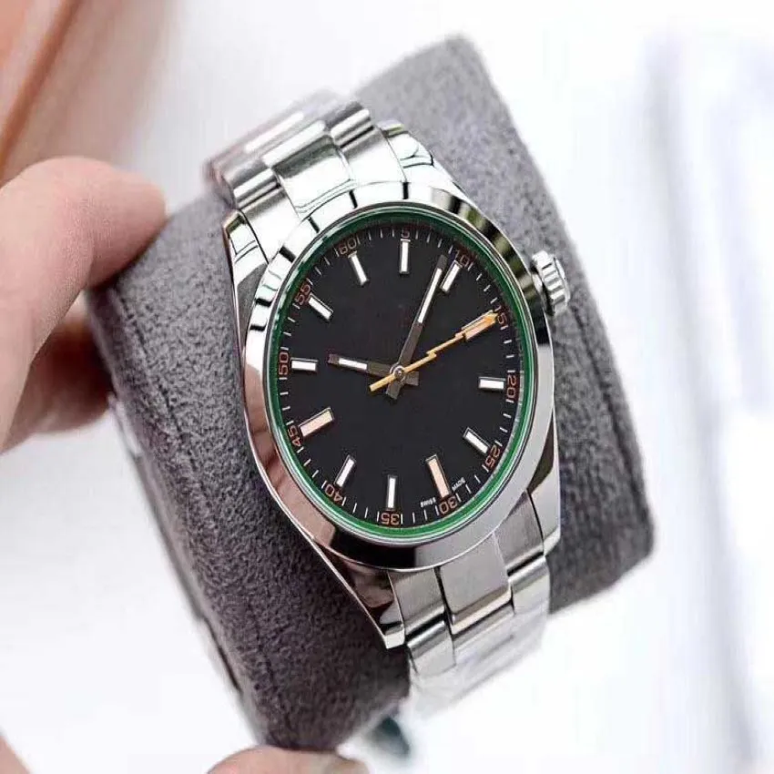 Saphir haute qualité mode hommes montre femme brillant doigt DATE montres automatiques mécaniques bracelet en acier inoxydable Business251Y