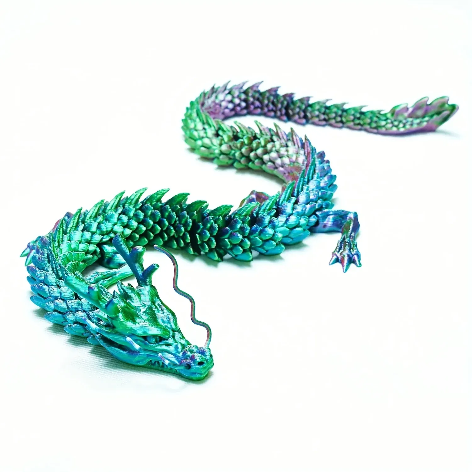 Dekorationer akvarium dekoration laser holografisk 3d tryckt drake articulated kinesisk drake kreativ samlarobjekt modell gåva hem